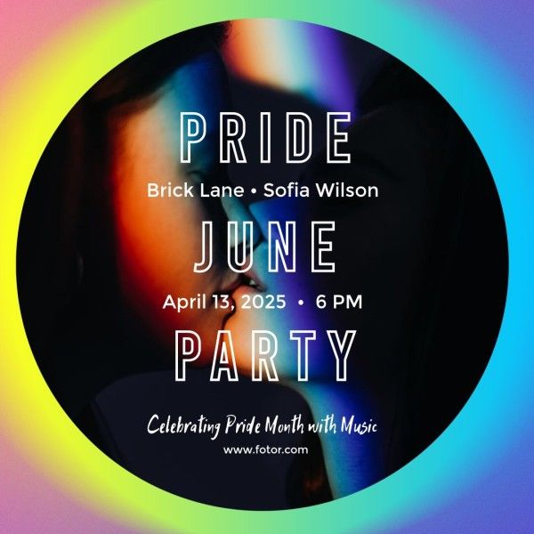 punk, couple, love, Gradient Music Party Celebration Instagram Post Template