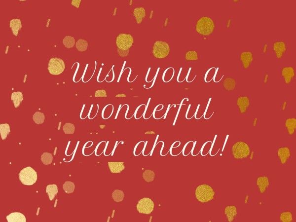 wishes, festival, simple, Red Blessing New Year Card Template