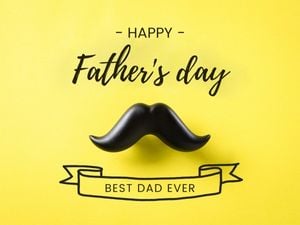 Yellow And Black Beard Happy Father's Day Card
