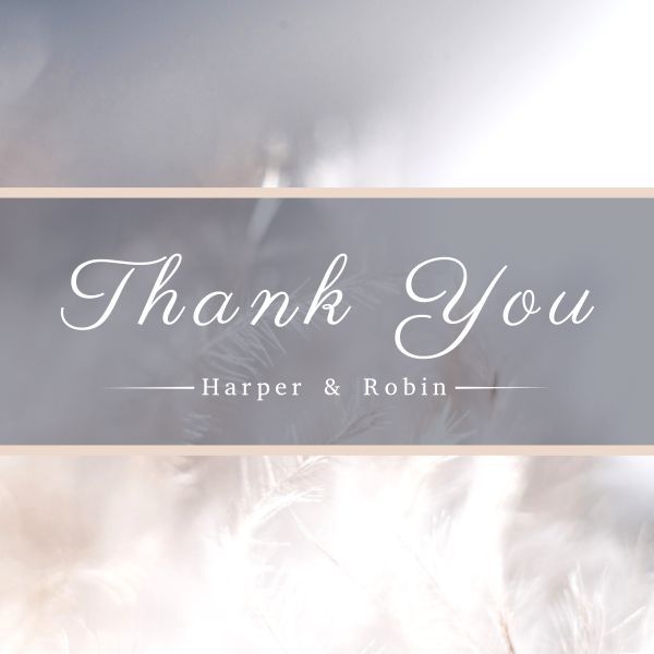 thanks, ceremony, event, White Wedding Thank You Card Instagram Post Template