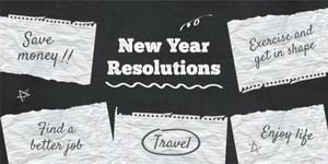 determination, success, inspiration, Handwritten New Year Resolution Twitter Post Template