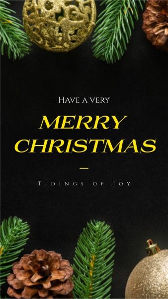 xmas, holiday, christmas decoration, Black Classic Christmas Wish Instagram Story Template