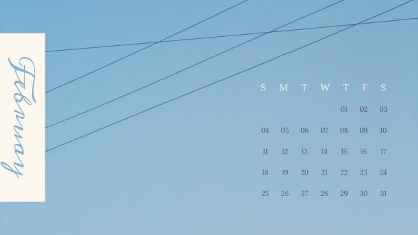 Blue February Calendar Calendar