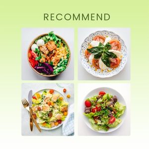 salad, organic food, branding, Green Recommended Healthy Food Instagram Post Template