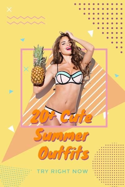 season, fashion, beauty, Summer Outfits Pinterest Post Template