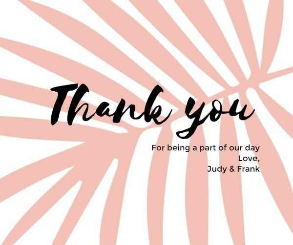 gratitude, thanks, thank u, Pink Leaf Thank You Appreciation Facebook Post Template