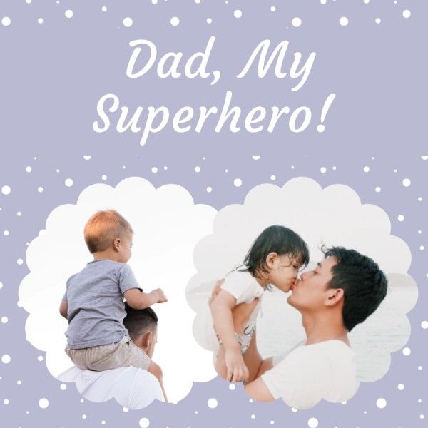 dad, daughter, kiss, Father's Day Photo Collage (Square) Template
