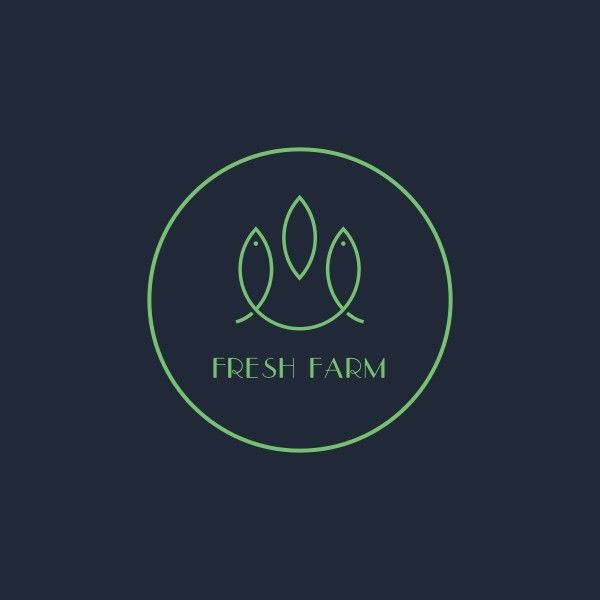 fish, seafood, food, Green Fresh Farm Logo Template