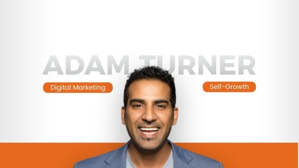 White And Orange Simple Modern Digital Marketing Personal Channel