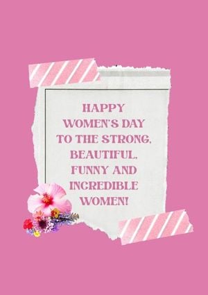 粉红名言国际妇女节 英文海报