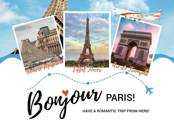 trip, summer, city, Blue Travel Postcard Postcard Template