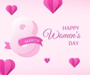international women's day, march 8, greeting, Pink Happy Women's Day Facebook Post Template