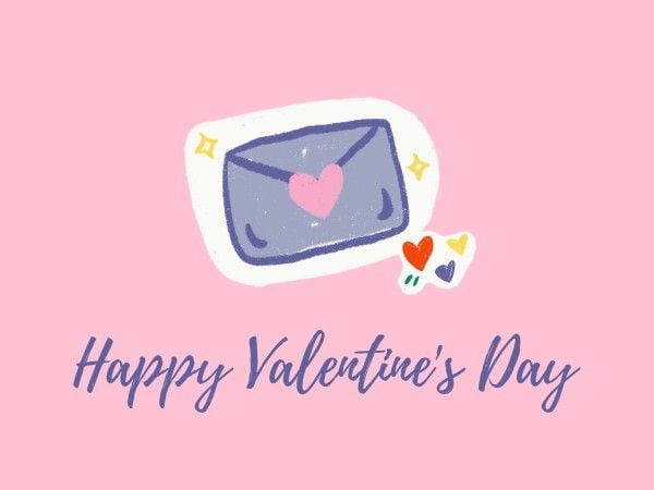 valentine, festival, celebration, Pink Letter Love Card Template