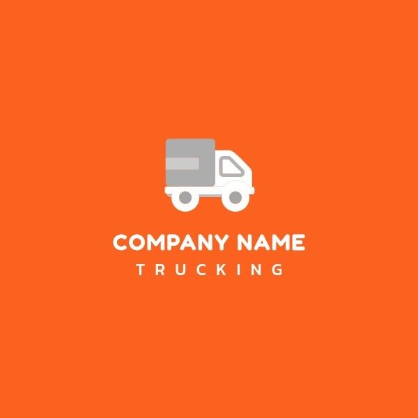 delivery, deliver, logistic, Orange Simple Trucking Transportation Company Logo Template