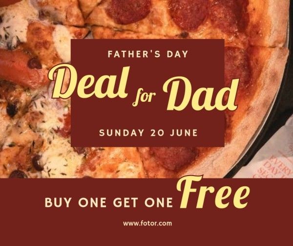 father's day, promo, promotion, Red Deal For Dad Facebook Post Template
