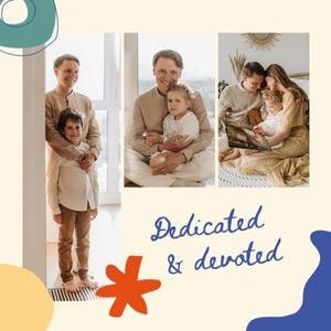 family, dad, father's day, Fresh Happy Fathers Day Photo Collage (Square) Template