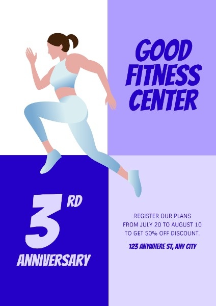 Cool Fitness Anniversary Poster