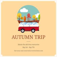 fall, season, journey, Light Yellow Autumn Trip Instagram Post Template