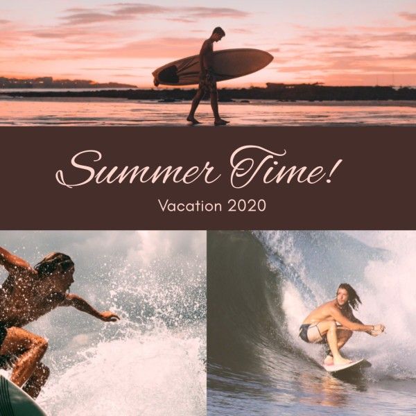 photograph, challenge, life, Surfing Photo Collage (Square) Template