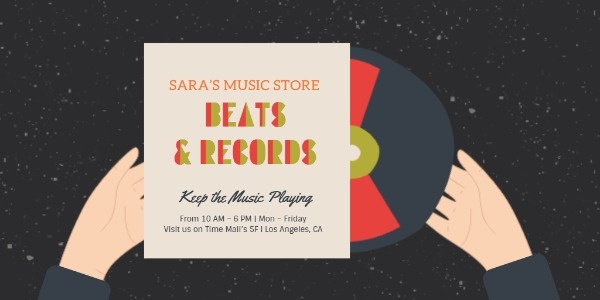Music Store Beats And Records Twitter Post