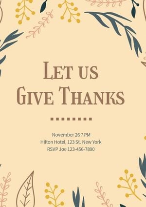 Let's Give Thanks Invitation