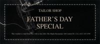 Black And White Father's Day Sale Coupon Gift Certificate