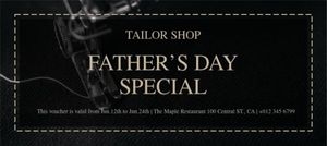 business, store, shop, Black And White Father's Day Sale Coupon Gift Certificate Template