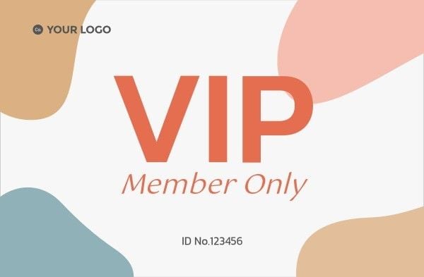 vip card, mall, shop, Simple Colorful Shapes Vip Membership Card ID Card Template