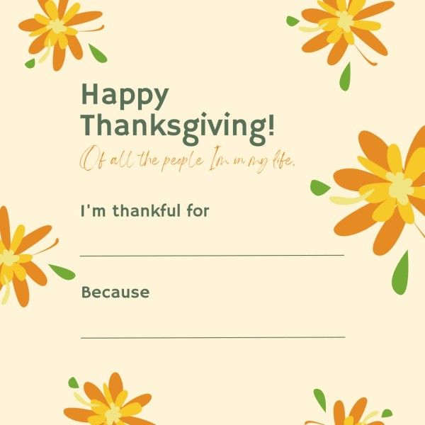 thank you, gratitude, blessing, What Are You Grateful For Thanksgiving Instagram Post Template