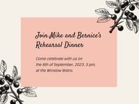 ceremony, engagement, proposal, Pink Rehearsal Dinner Card Template