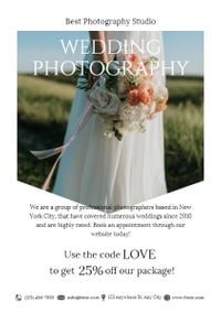 love, marriage, company, White Wedding Photography Studio Promotion Flyer Template