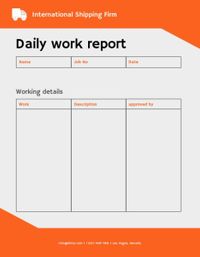 橙色现代每日工作报告 工作日报