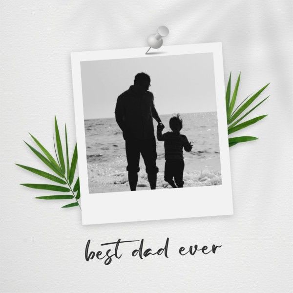 dad, greeting, celebrate, Gray Minimal Father's Day Photo Collage Instagram Post Template