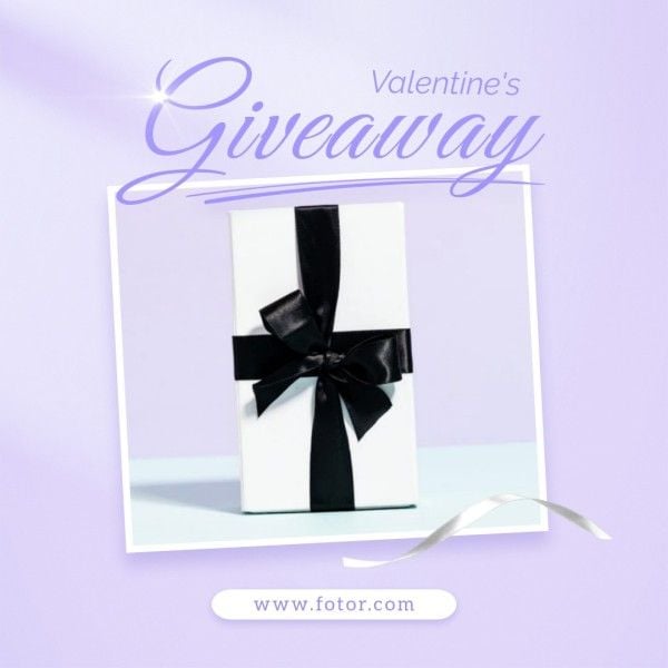valentines promotion, branding, give away, Purple Valentines Day Giveaway Promotion Instagram Post Template