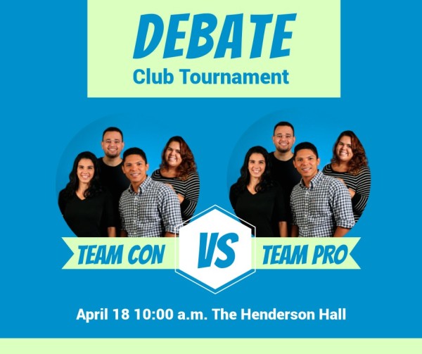 Blue Debate Club Tournament Facebook Post