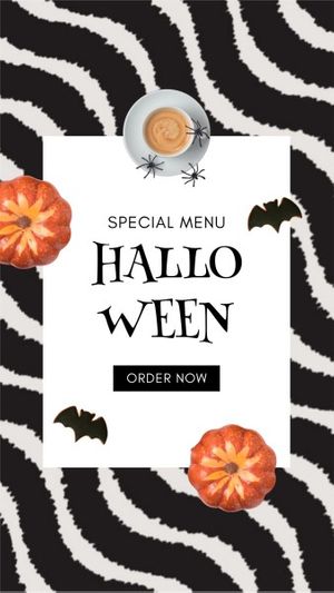 promotion, pumpkin, modern, Cute Stripe Halloween Sale Instagram Story Template