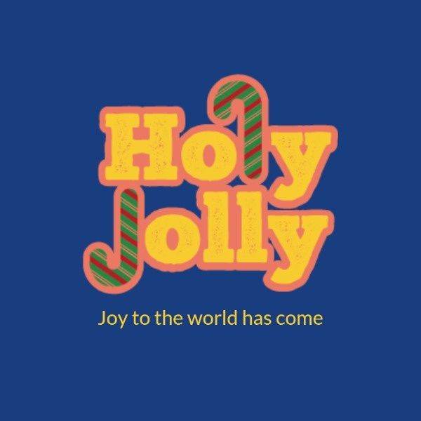 merry christmas, winter, xmas, Holy Jolly Christmas Card Instagram Post Template