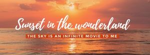 ocean, sunrise, art, Sunset In The Wonderland Facebook Cover Template