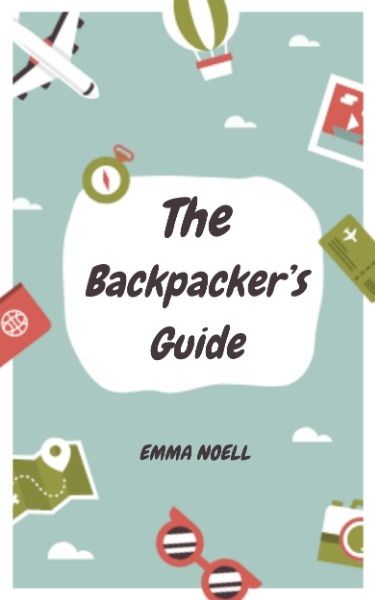travel, trip, stickers, The Backpacker's Guide Book Cover Template