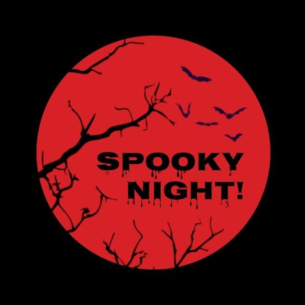 halloween, holiday, festival, Red Moon Spooky Night  Instagram Post Template