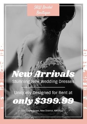 online sale, dress, wedding dress, New Arrivals Wedding Sale Poster Template