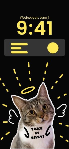 lock screen, animal, pet, Cute Funny Cat Image Cutout Phone Wallpaper Template