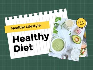 plan, meal, photo, Green Food  Healthy Diet Lifestyle Presentation 4:3 Template