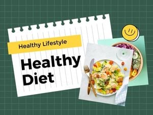 plan, meal, photo, Green Food  Healthy Diet Lifestyle Presentation 4:3 Template