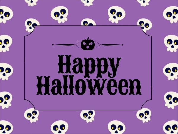 trick or treat, cartoon, cute, Purple Happy Halloween Wish Card Template