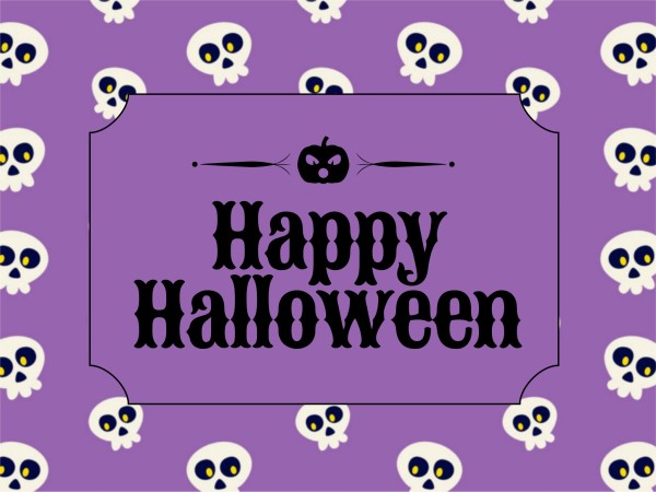 Purple Happy Halloween Wish Card