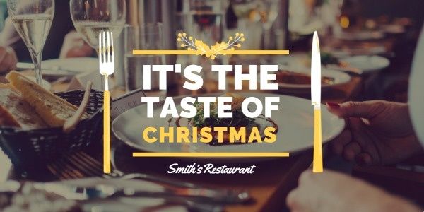restaurant, holiday, food, Christmas Dinner Twitter Post Template