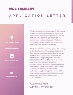 business, office, reference, Gradient Pink Company Letter Letterhead Template