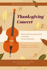 party, show, performance, Thanksgiving Concert Pinterest Post Template