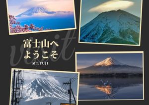 trip, travel, mountain, Beautiful Mount Fuji Postcard Template